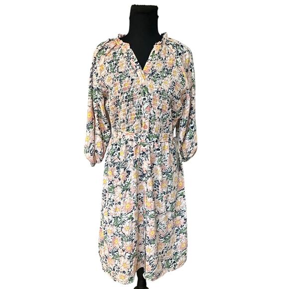 NWT Luxology Smocked Femme Fatale Fit & Flare Dress Size M - Picture 1 of 10